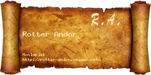 Rotter Andor névjegykártya
