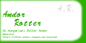 andor rotter business card